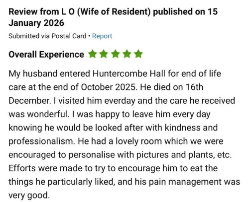 Photo post from Huntercombe Hall Care Home (Nuffield).