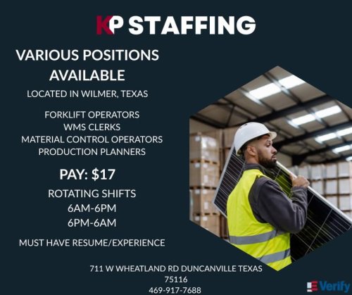Photo post from KP Staffing Agency (Duncanville Branch).