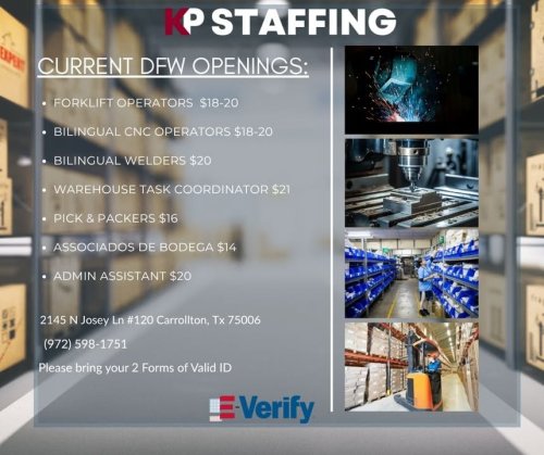 Photo post from KP Staffing Agency (Carrollton Branch).