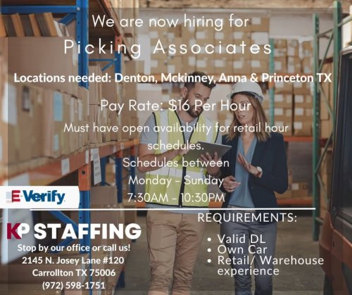 Photo post from KP Staffing Agency (Carrollton Branch).