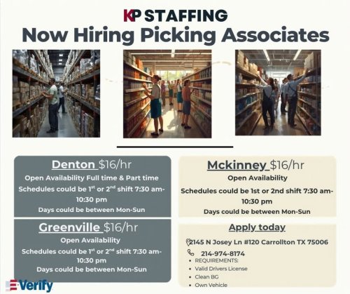 Photo post from KP Staffing Agency (Carrollton Branch).