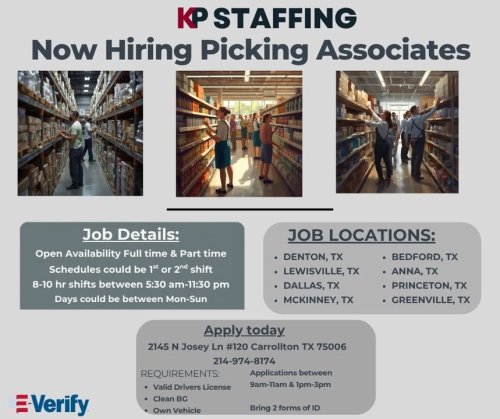 Photo post from KP Staffing Agency (Carrollton Branch).