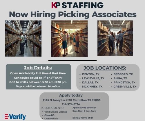 Photo post from KP Staffing Agency (Carrollton Branch).