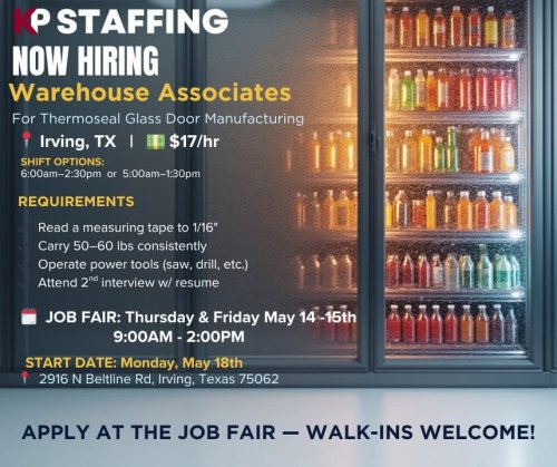 Photo post from KP Staffing Agency (Irving Branch).