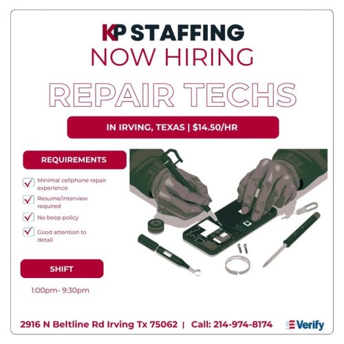 Photo post from KP Staffing Agency (Irving Branch).