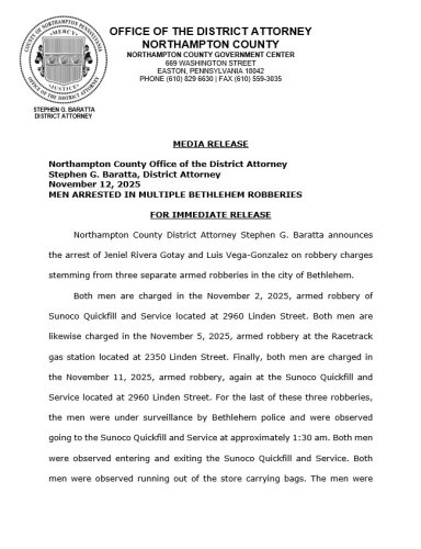 Carousel post from Bethlehem Police Department, Bethlehem, PA.