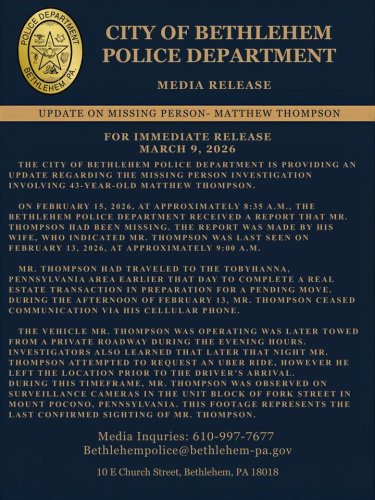 Carousel post from Bethlehem Police Department, Bethlehem, PA.