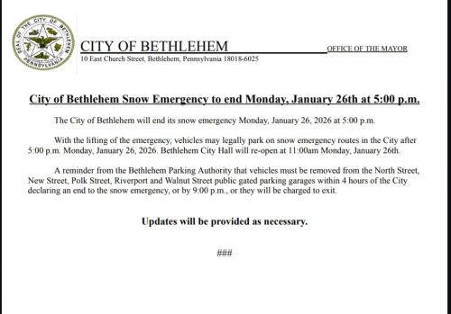 Photo post from City of Bethlehem.