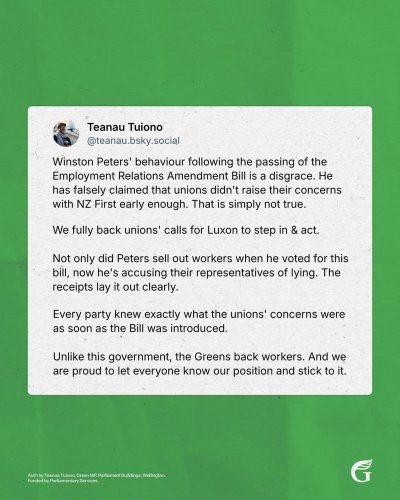 Photo post from nzgreenparty.