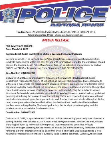 Carousel post from daytonabeachpolice.