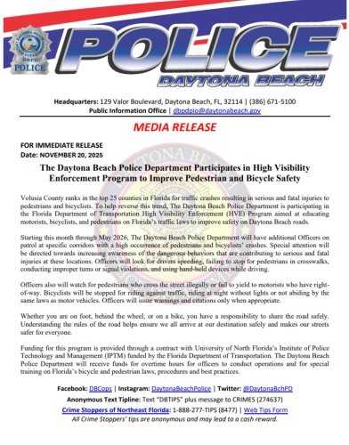 Carousel post from daytonabeachpolice.