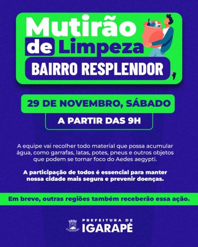 Photo post from prefeituradeigarape.