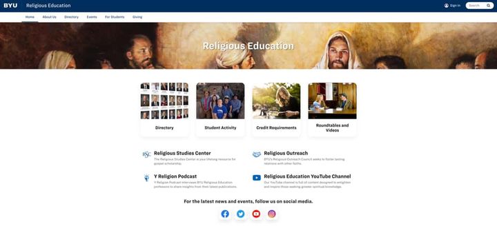 Photo post from BYU Religious Education.