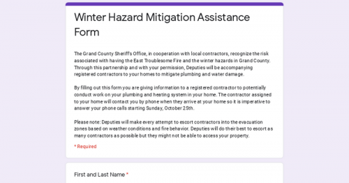 Photo post from Grand County Sheriff's Office - Colorado.