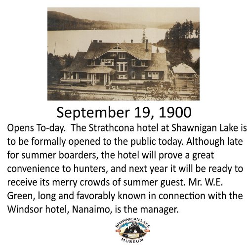Photo post from shawniganlakemuseum.