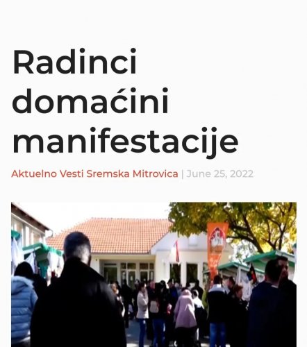Photo post from sremskatelevizija.