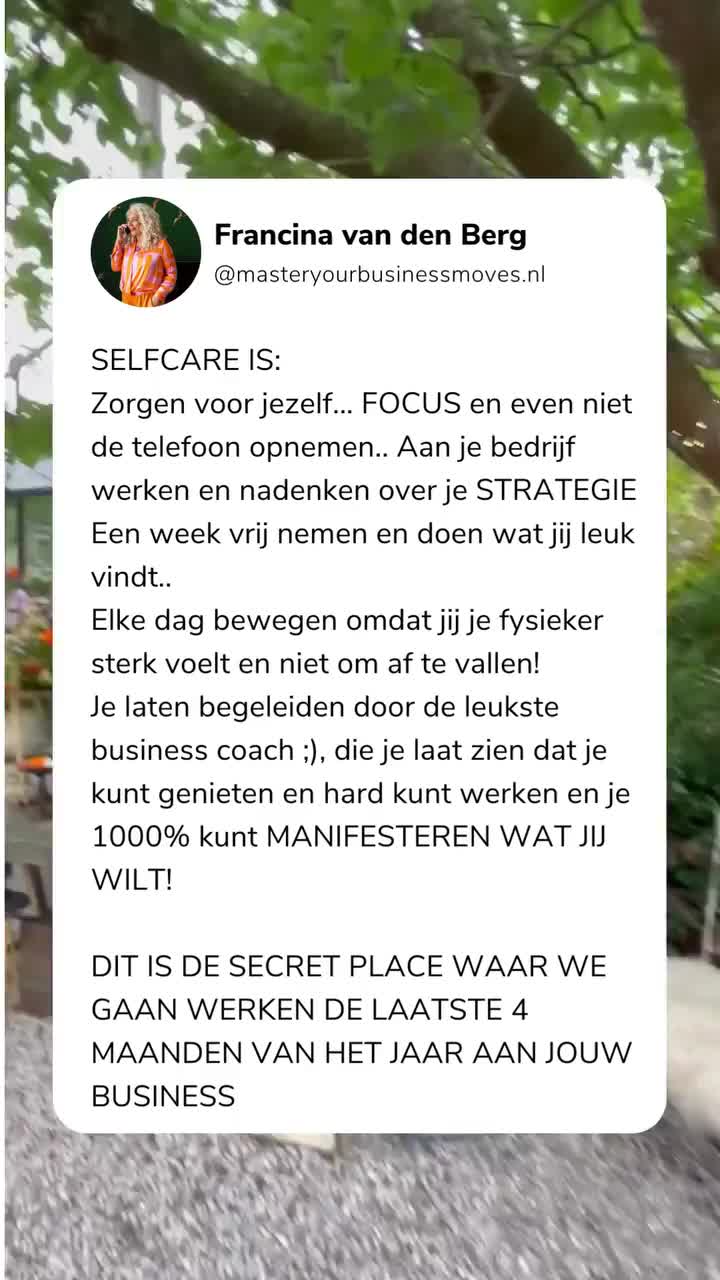 Video post from masteryourbusinessmoves.nl.