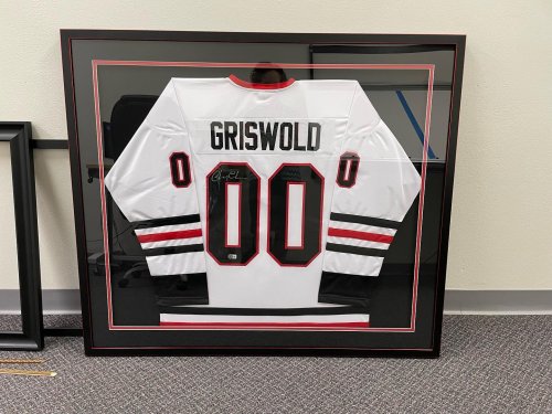 Chevy Chase Chicago Blackhawks Autographed Framed Griswold Jersey