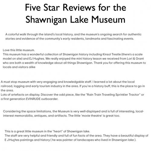 Photo post from shawniganlakemuseum.