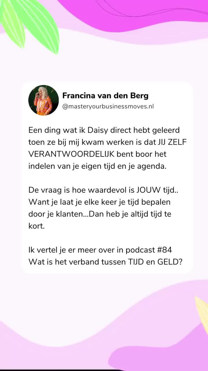 Video post from masteryourbusinessmoves.nl.