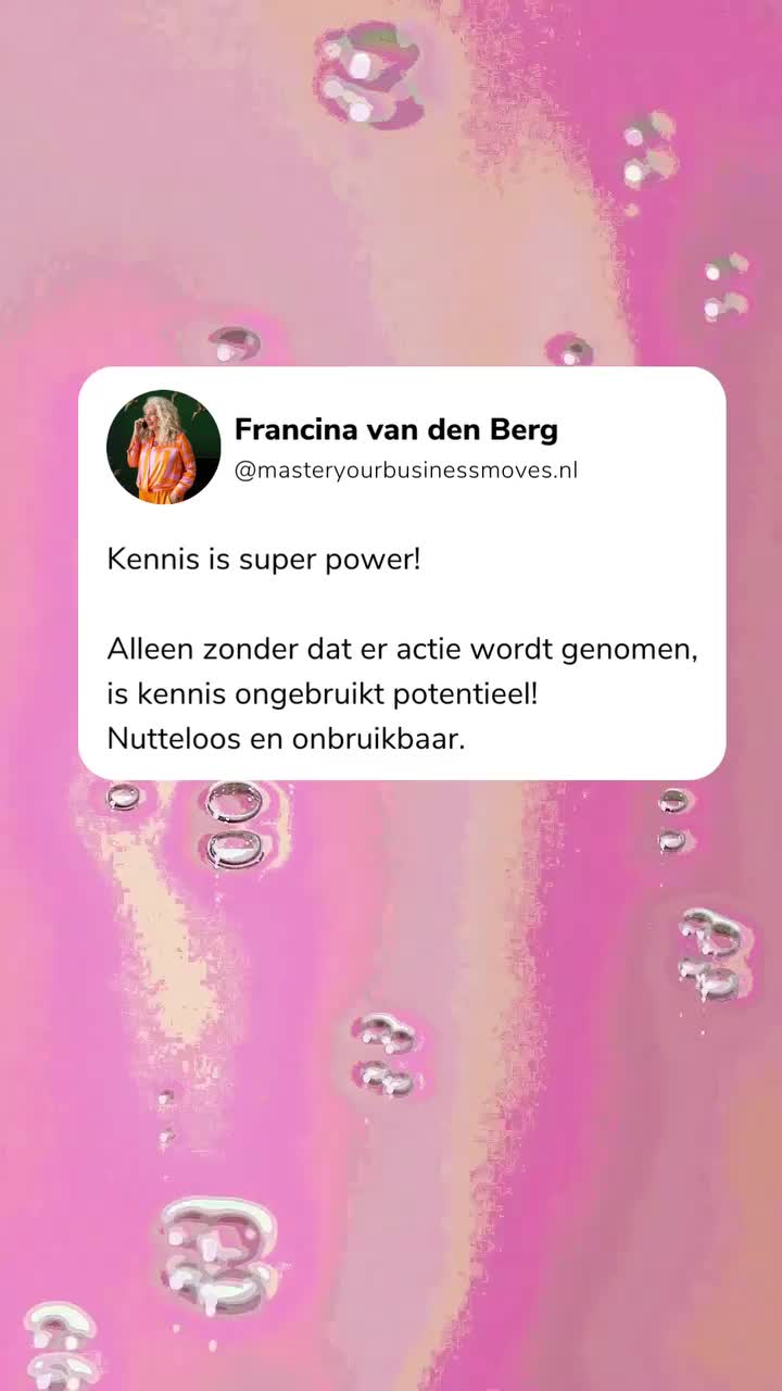 Video post from masteryourbusinessmoves.nl.