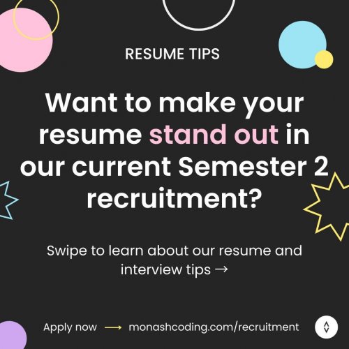 Carousel post from monashcoding.