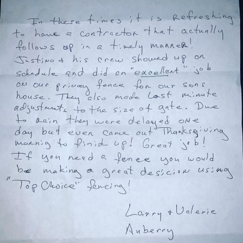 Photo post from topchoicefencing.