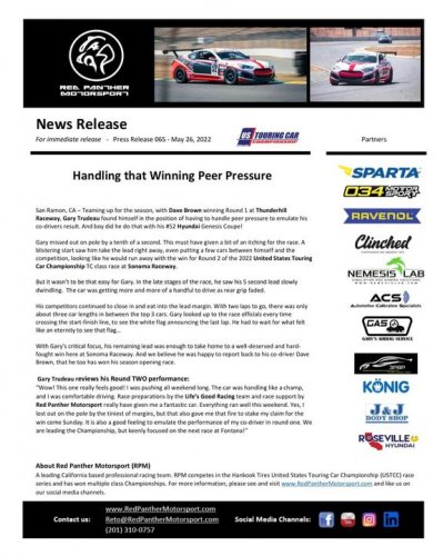 Photo post from Red Panther Motorsport.