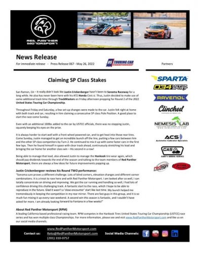 Photo post from Red Panther Motorsport.