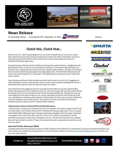 Photo post from Red Panther Motorsport.