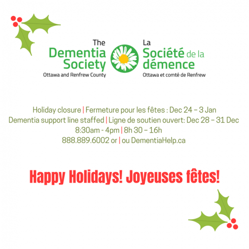 Photo post from The Dementia Society of Ottawa and Renfrew County.