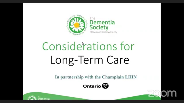 Video post from The Dementia Society of Ottawa and Renfrew County.