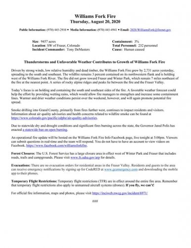 Photo post from Grand County Office of Emergency Management.