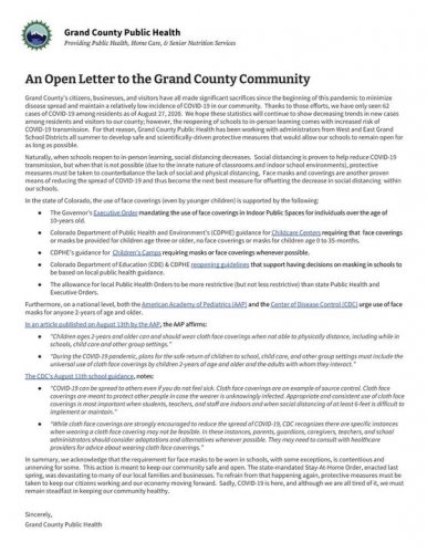 Photo post from Grand County Office of Emergency Management.