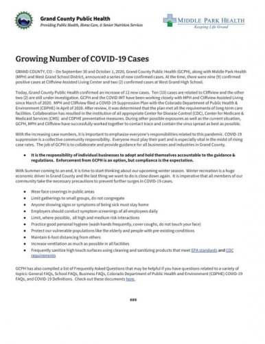 Photo post from Grand County Office of Emergency Management.