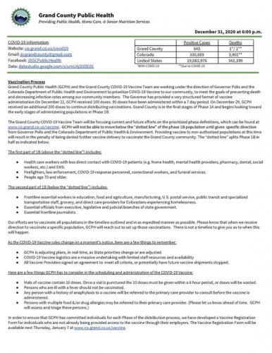 Photo post from Grand County Office of Emergency Management.