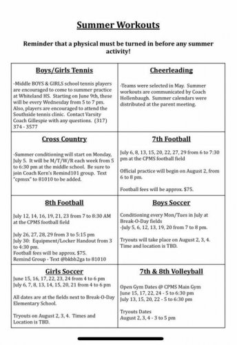 Carousel post from Clark-Pleasant Middle School.