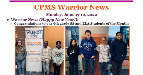 Photo post from Clark-Pleasant Middle School.