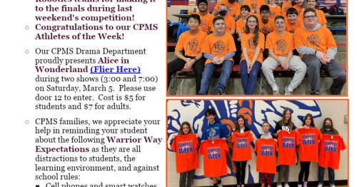 Photo post from Clark-Pleasant Middle School.