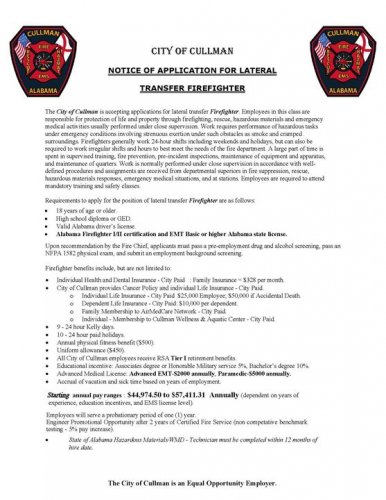 Photo post from Cullman Fire Rescue.