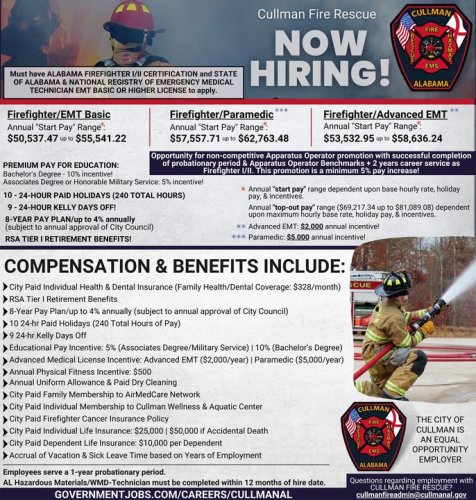 Photo post from Cullman Fire Rescue.