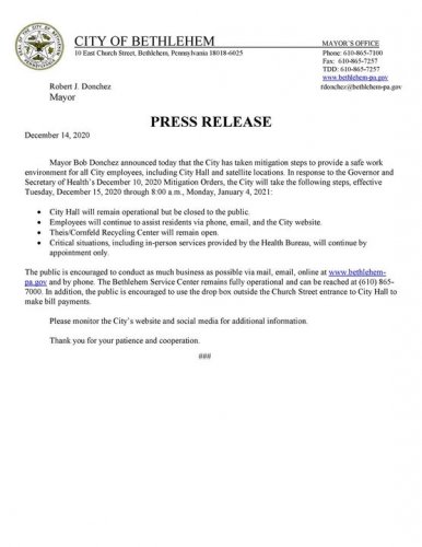 Photo post from Bethlehem Health.