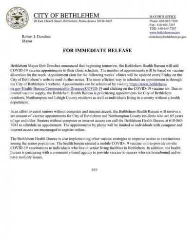 Photo post from Bethlehem Health.
