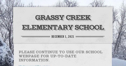 Photo post from Grassy Creek Elementary School.