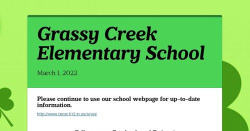 Photo post from Grassy Creek Elementary School.