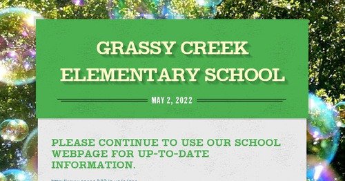 Photo post from Grassy Creek Elementary School.