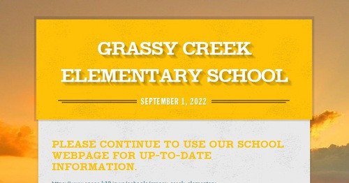 Photo post from Grassy Creek Elementary School.