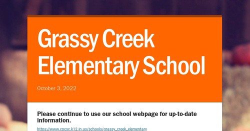 Photo post from Grassy Creek Elementary School.