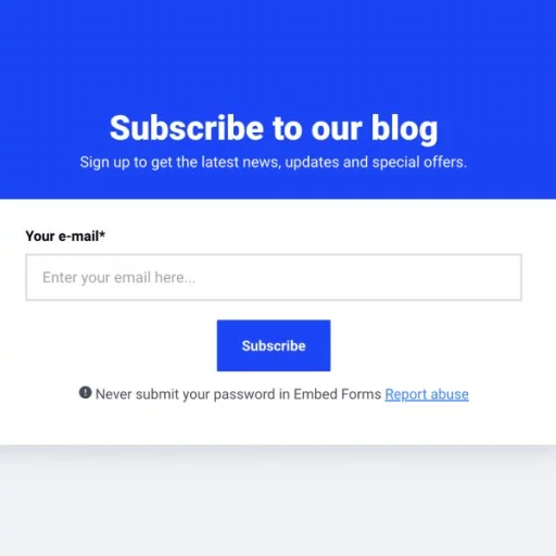 Blog Newsletter Subscription Form