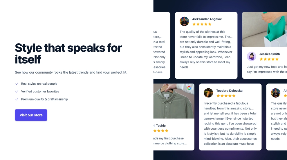 Google Reviews Social Proof CTA